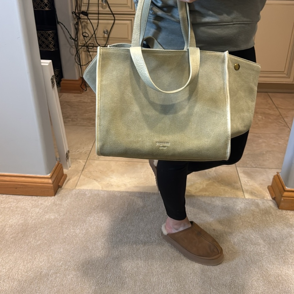 Margot New York Suede Jamee Double Handle Tote with Pouch - Picture 10 of 10